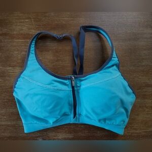 Victoria's Secret Teal Zipper Sports Bra VSX Sport 34C Sports Bra